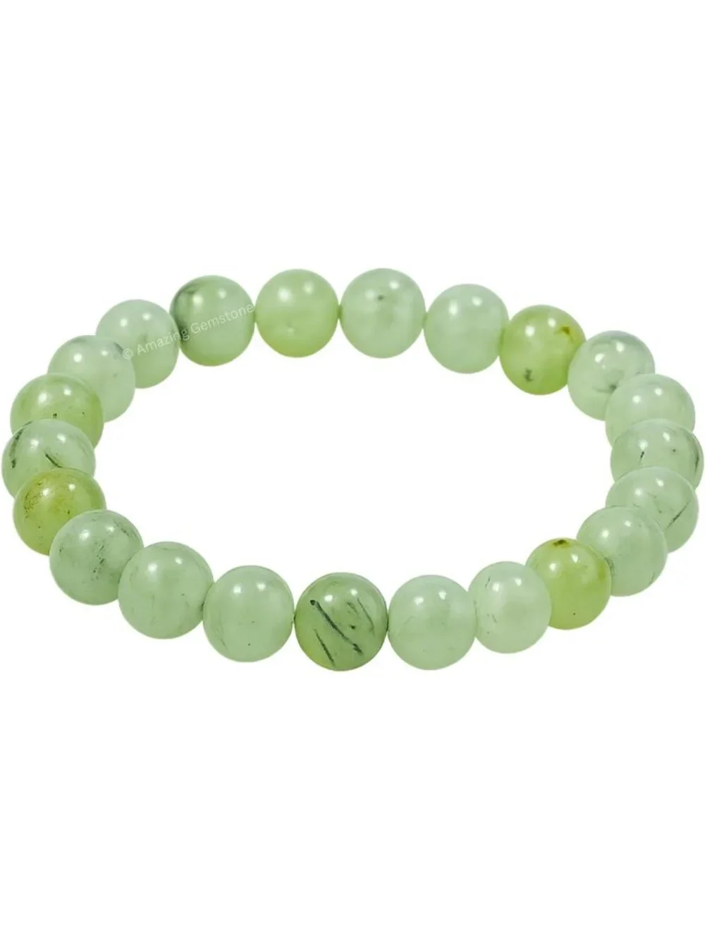 Stunning Prehnite Crystal Bracelet - 8mm Beaded Stretchable Healing Jewelry for